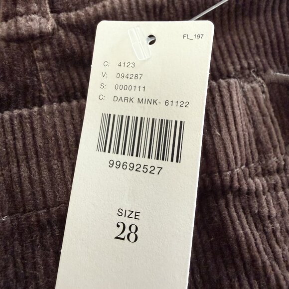 Anthropologie Colette Corduroy Crop Pants Scallop Pocket Wide Leg Size 28 Mink - Picture 9 of 11